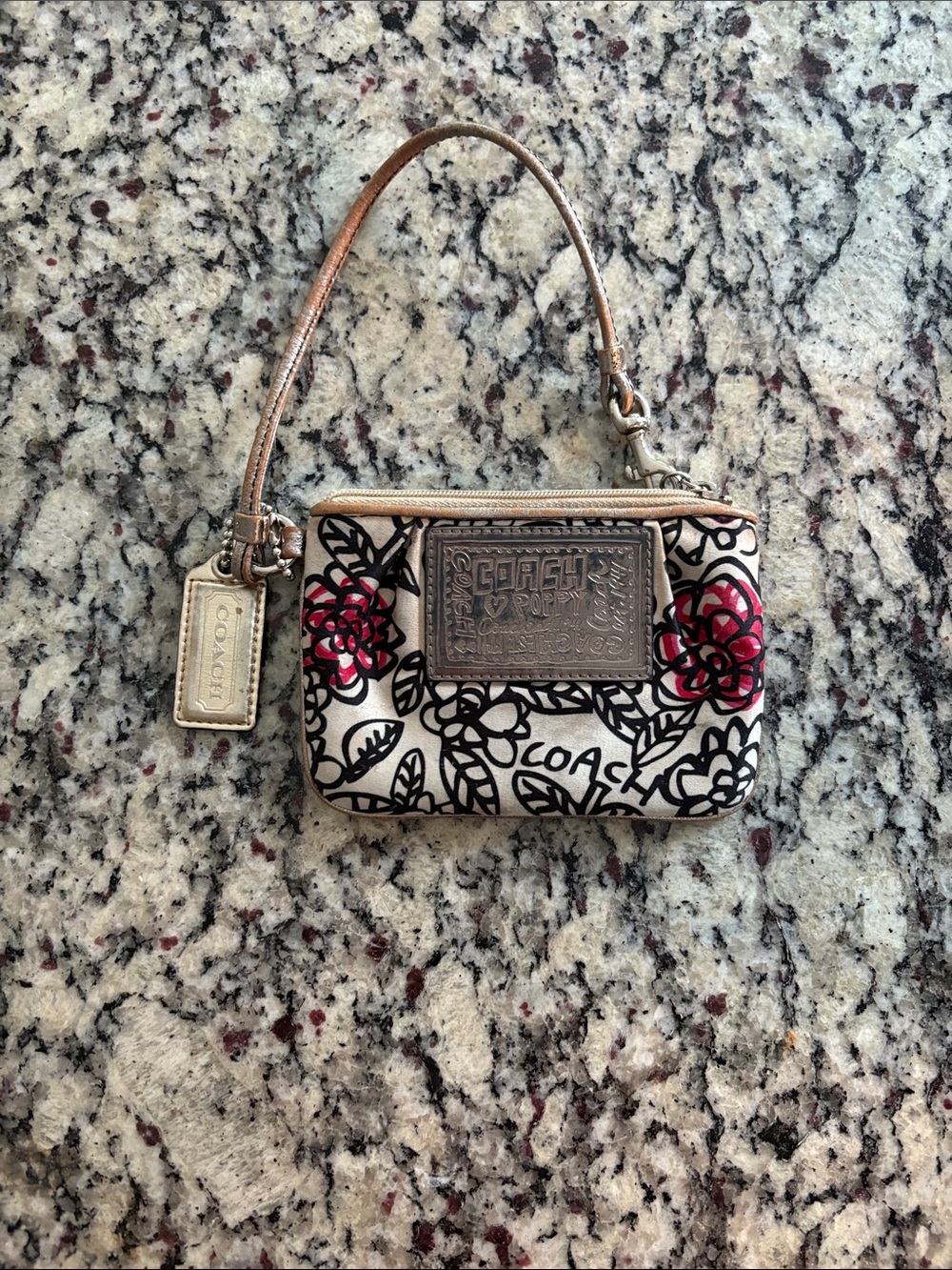 Coach Poppy Graffiti Wristlet
